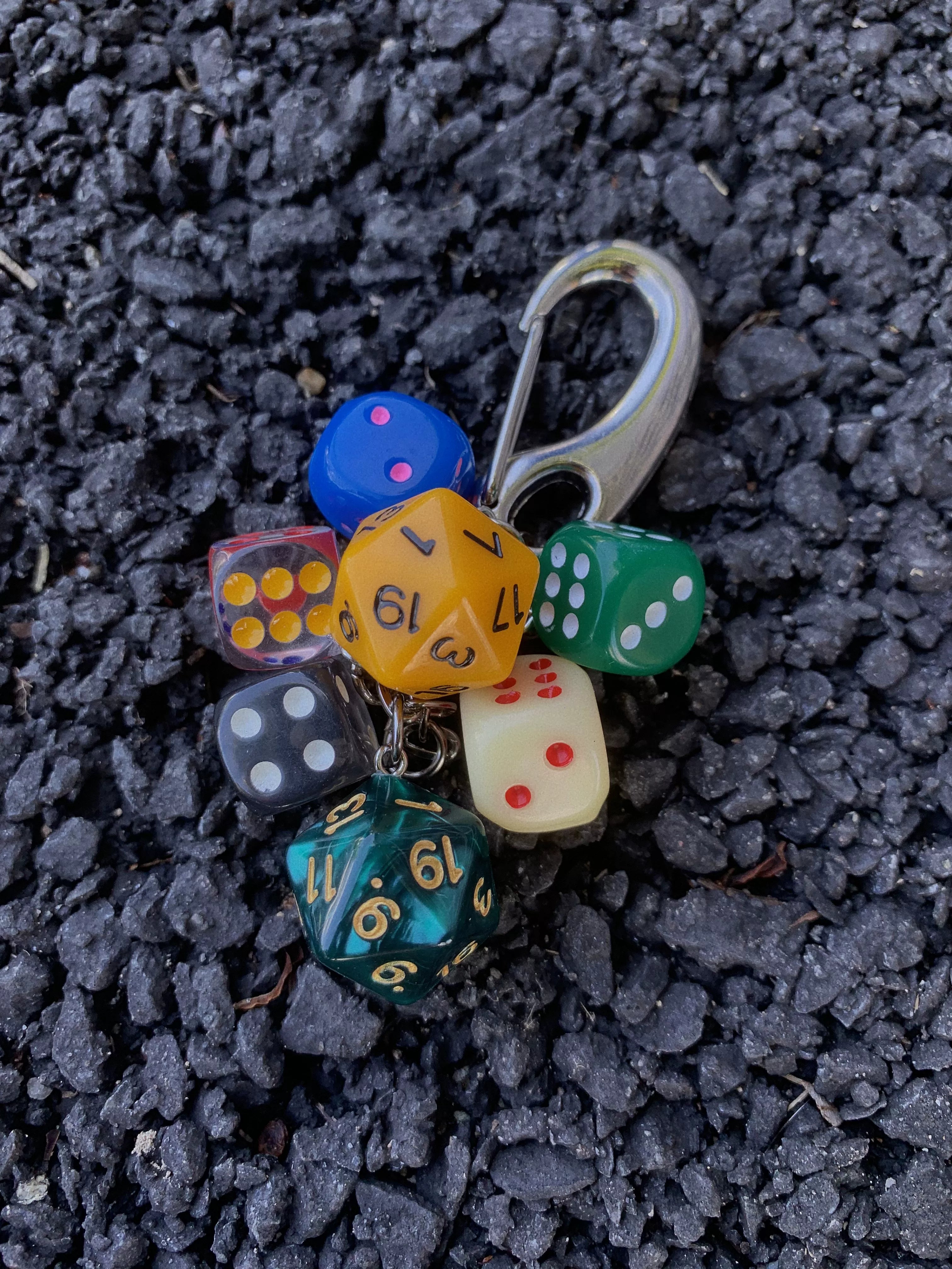 Lucky Dice Handmade Bag Charm Keychain