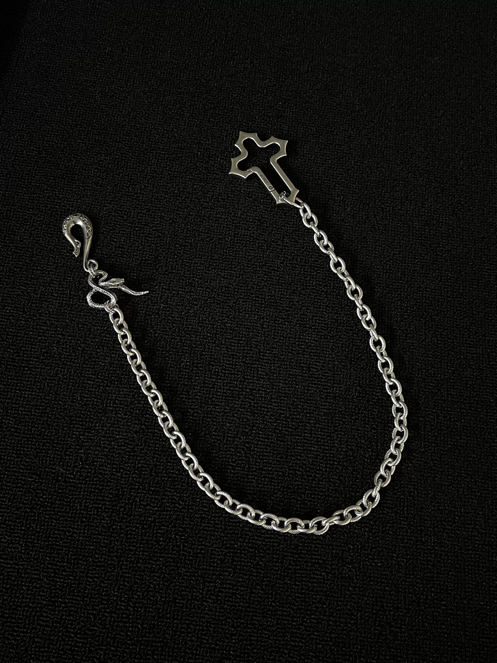 Gothic Serpent Cross Heavy Chain Keychain Pants Chain