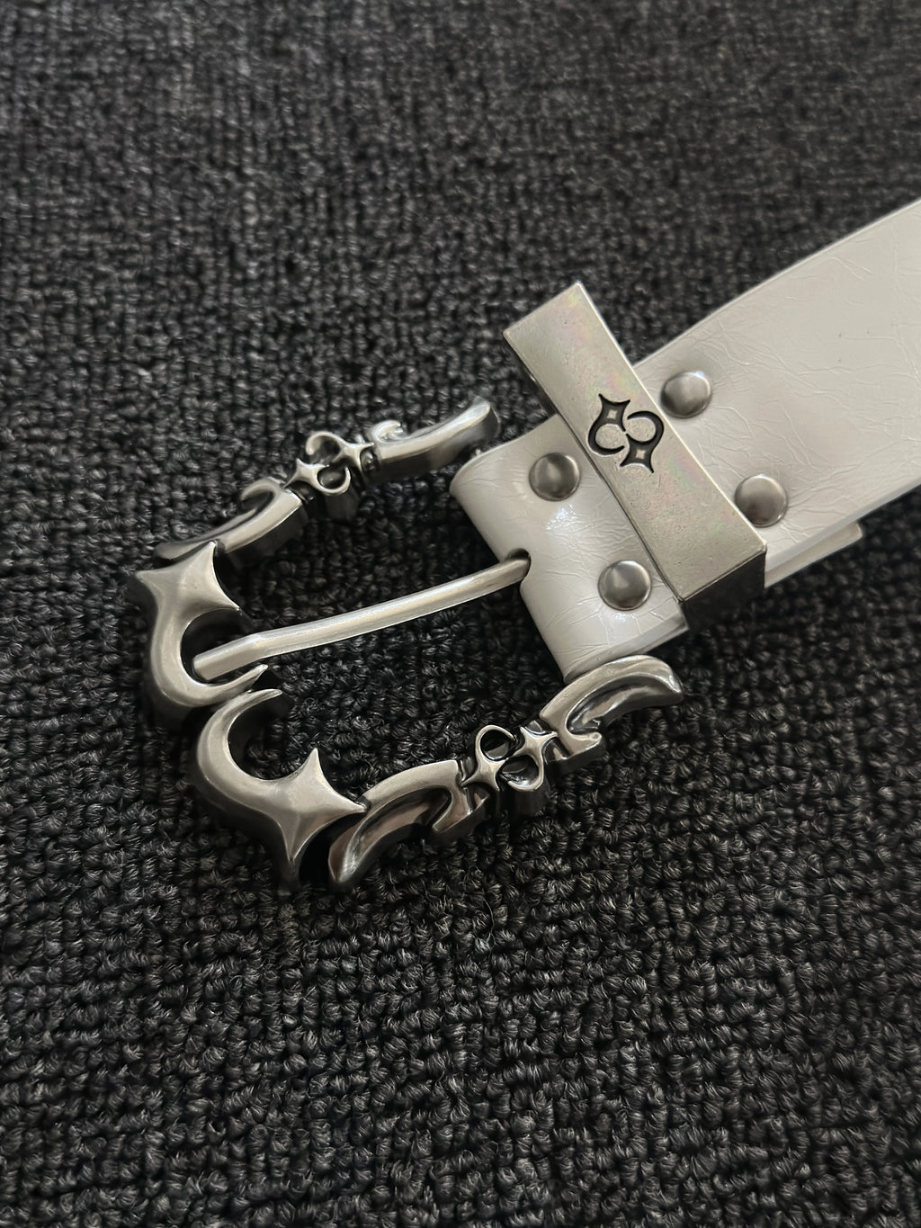 Premium White Punk Studded Belt — Runway Edition