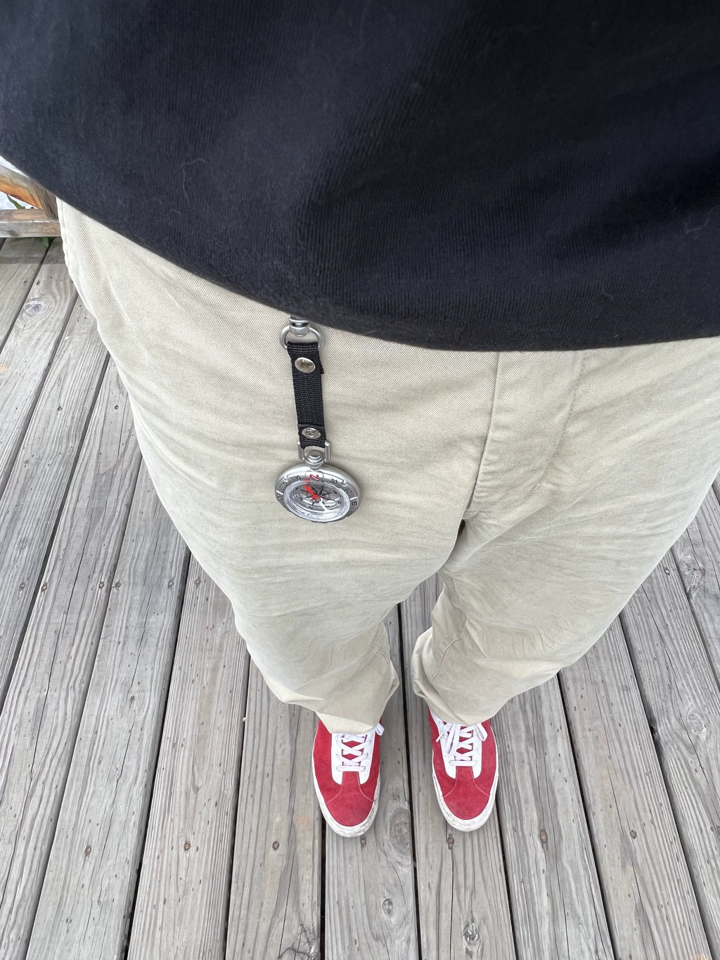 Compass Rose Outdoor Keychain — Functional Hiking Bag Charm