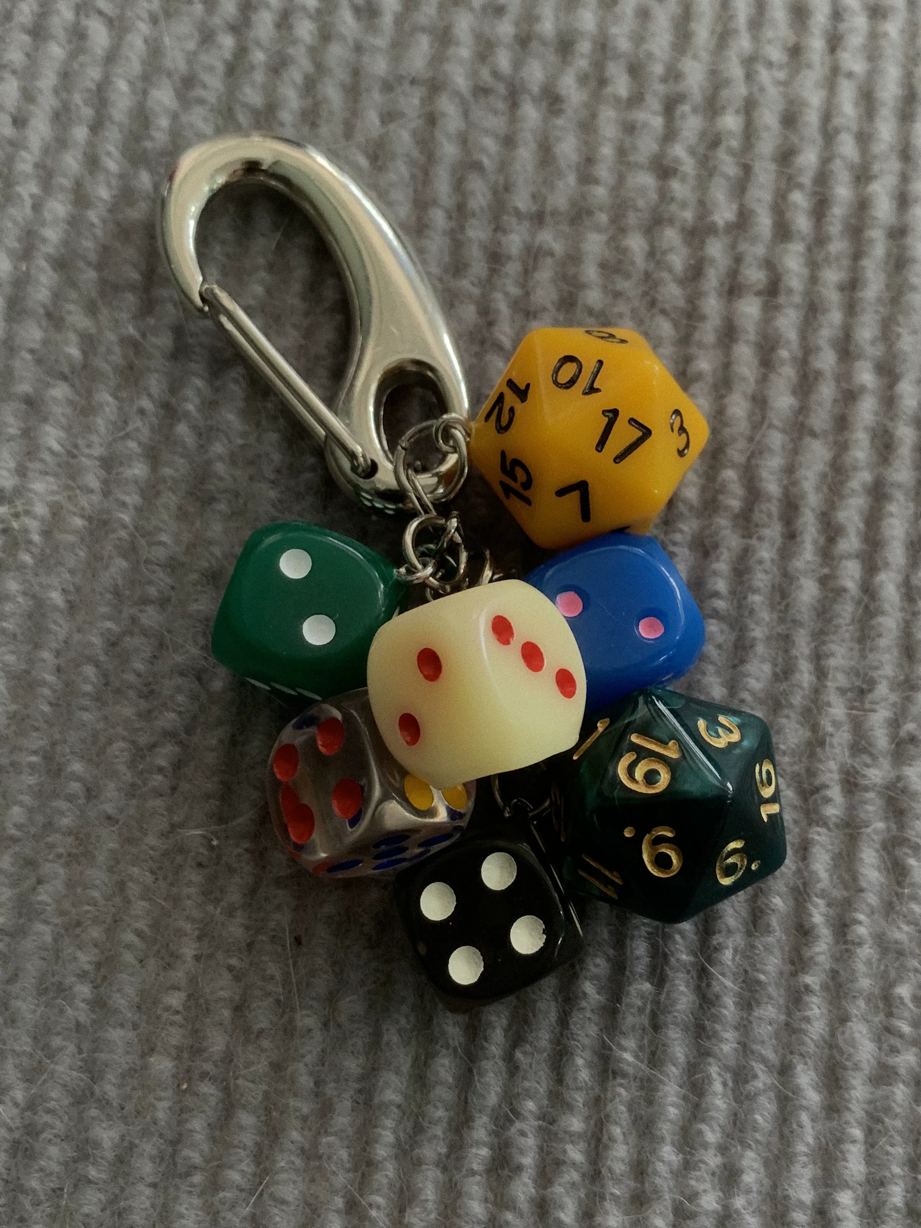 Lucky Dice Handmade Bag Charm Keychain
